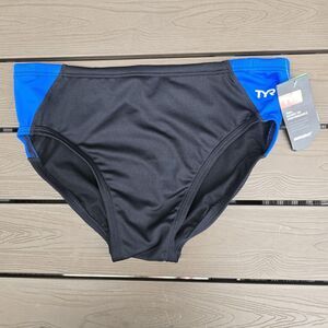 TYR Durafast Elite Men's Hexa Blade Blue/black Splice Racer Brief SZ 30 New
